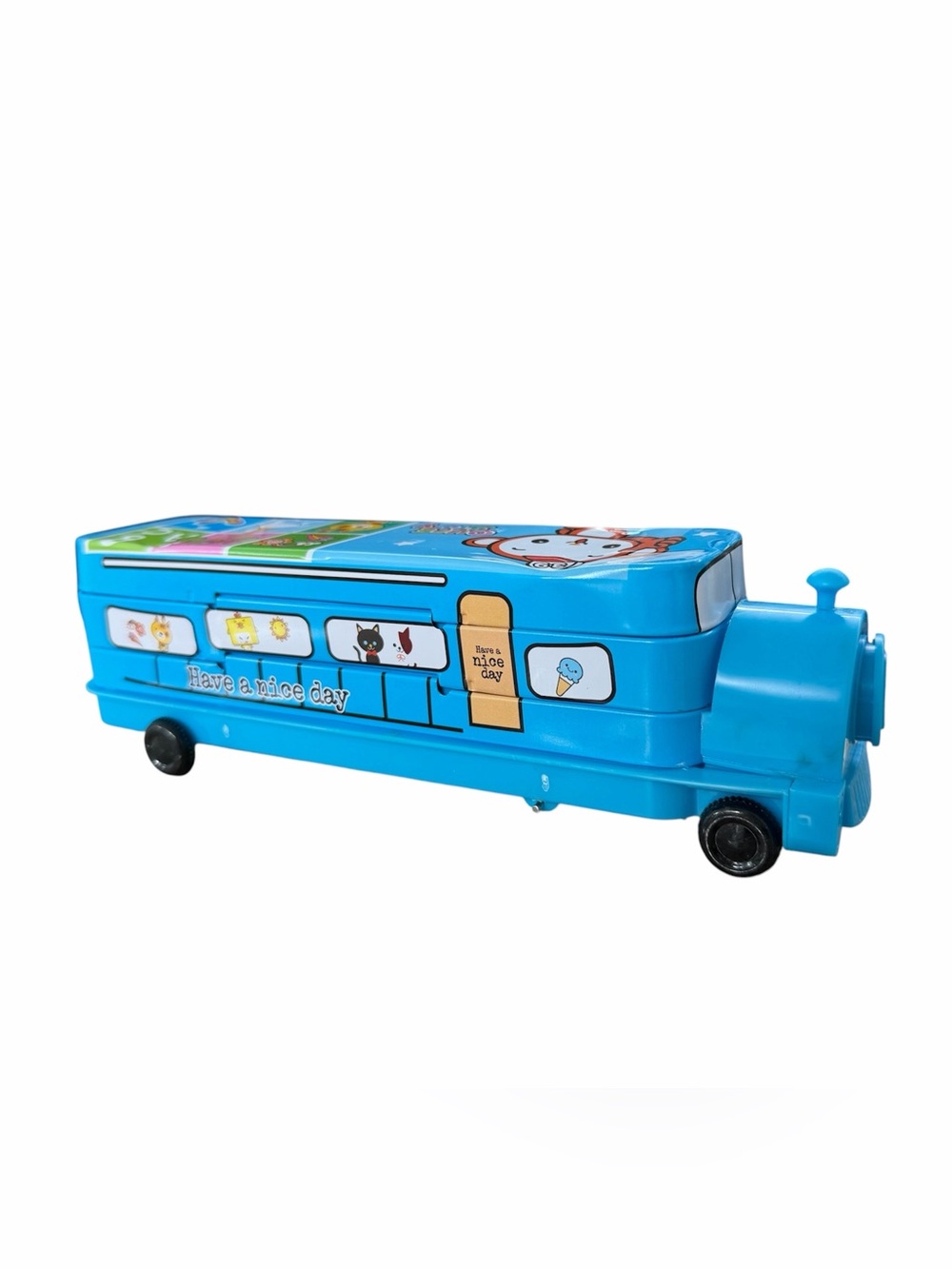 Kids Blue Toy Train - Have a Nice Day. Pencil case.